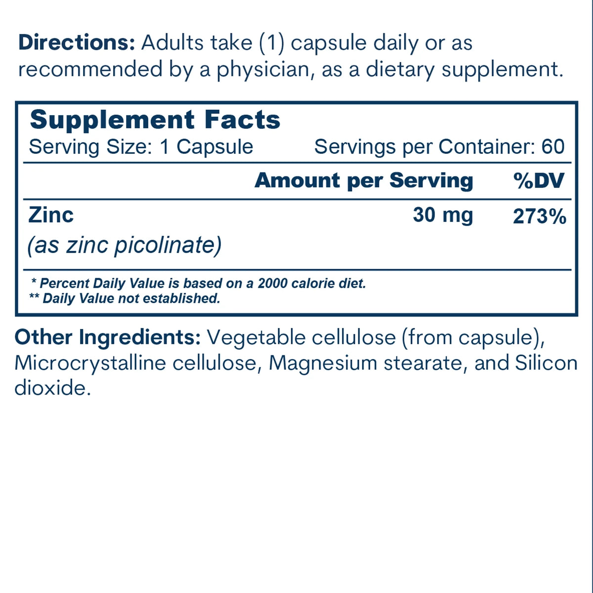 Zinc Capsule, 60 ct, by Core Med Science