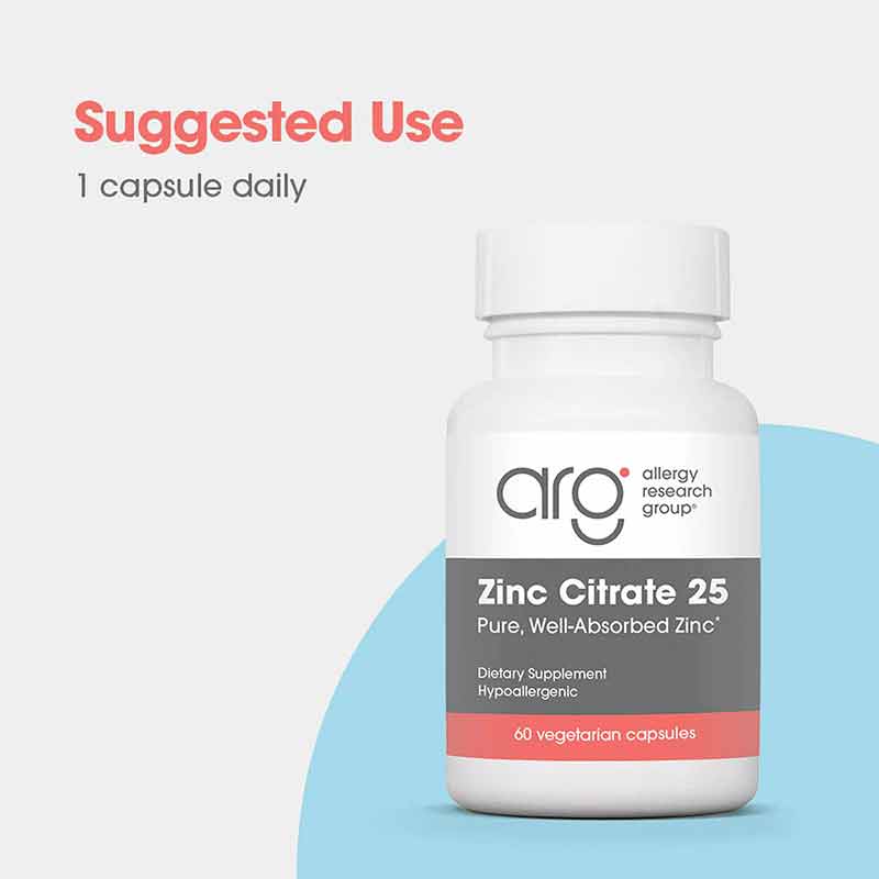 Zinc Citrate 25 Mg, by Allergy Research Group, image #3