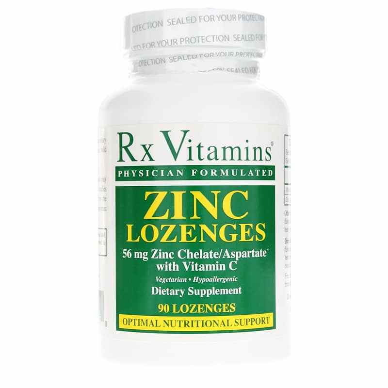 Zinc Lozenges 56 Mg Zinc Chelate/Aspartate with Vitamin C, by Rx Vitamins