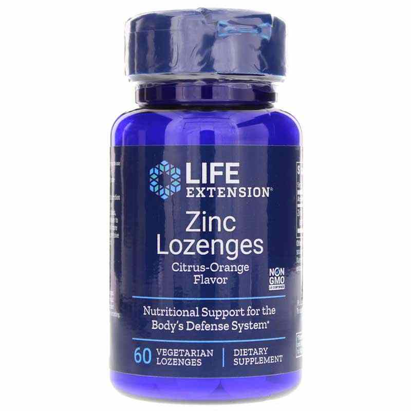 Zinc Lozenges Natural Citrus-Orange Flavor, by Life Extension