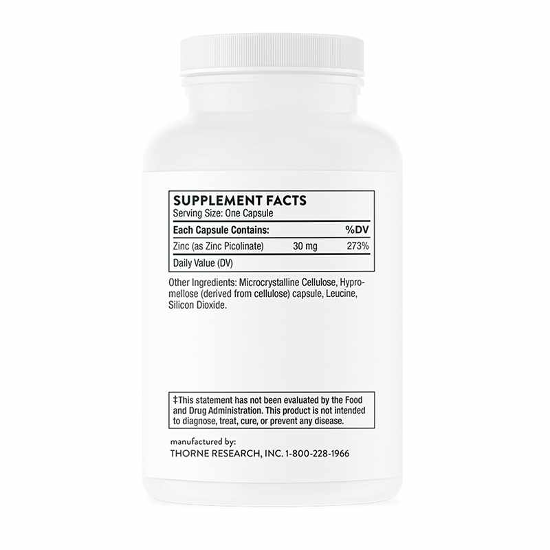 Zinc Picolinate 30 Mg, 180 Capsules, by Thorne Research, image #3