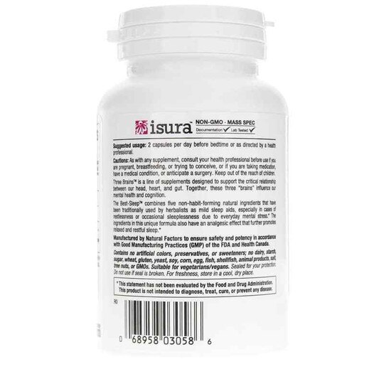 3 Brains The Best-Sleep, 90 Veg Capsules, NF