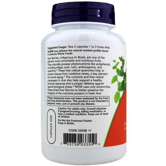 Acai 500 Mg, 100 Veg Capsules, NOW