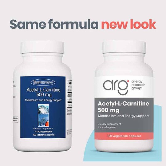 Acetyl-L-Carnitine 500 Mg, 100 Veg Capsules, ARG