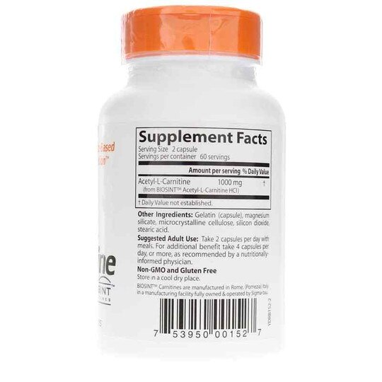Acetyl-L-Carnitine 500 Mg, 120 Capsules, DRB