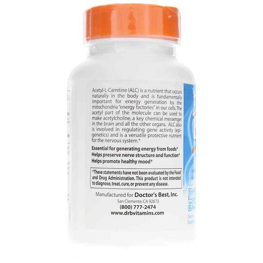 Acetyl-L-Carnitine 500 Mg, 120 Capsules, DRB