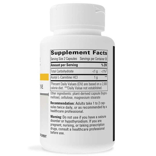 Acetyl L-Carnitine 500 Mg, 60 Veg Capsules, INT
