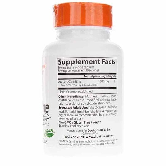 Acetyl-L-Carnitine 588 Mg, 60 Veg Capsules, DRB