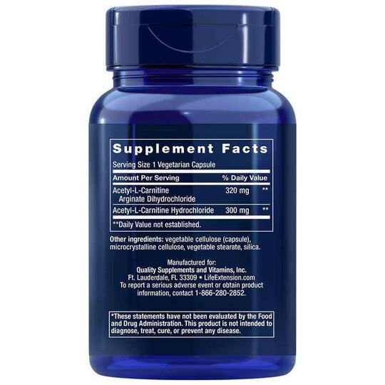 Acetyl-L-Carnitine Arginate, 90 Veg Capsules, LFE