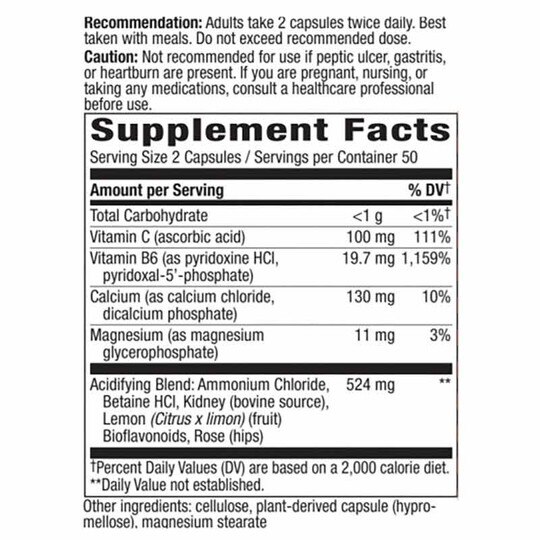 Acid-A-Cal Formula, 100 Capsules, NWA