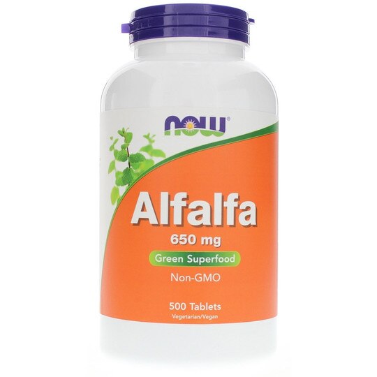 Alfalfa 650 Mg, 500 Tablets, NOW
