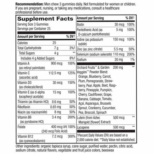 Alive Men's 50+ Gummy Vitamins, 75 Gummies, NWA