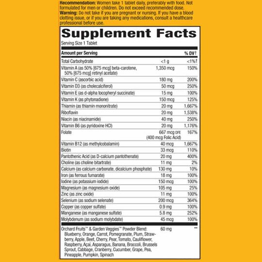 Alive Once Daily Women's Ultra Potency Multi, 60 Tablet, NWA