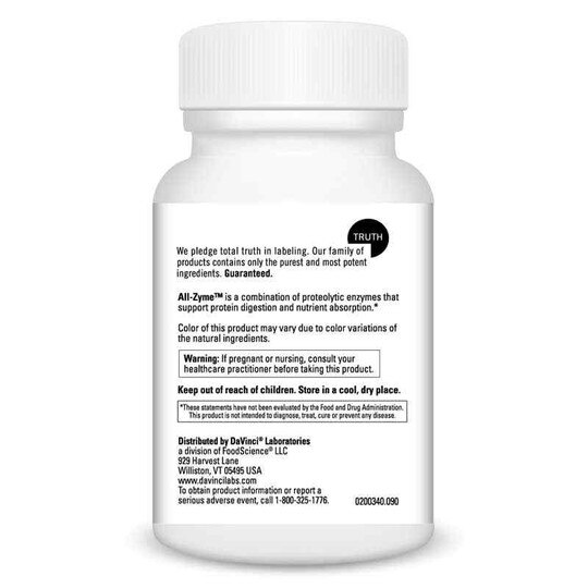 All-Zyme Digestive Enzyme, 90 Tablets, DL