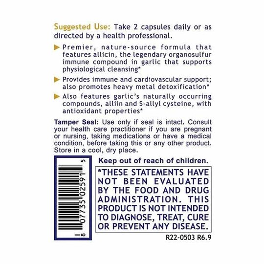 Allicidin Allicin Complex Formula, 60 Veg Capsules, PRL
