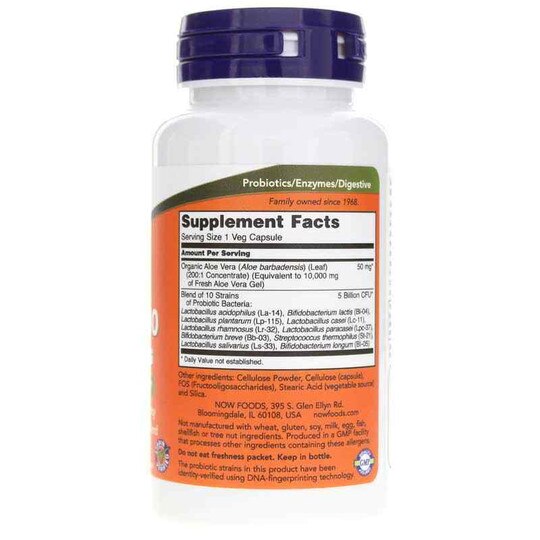 Aloe 10,000 & Probiotics, 60 Veg Capsules, NOW