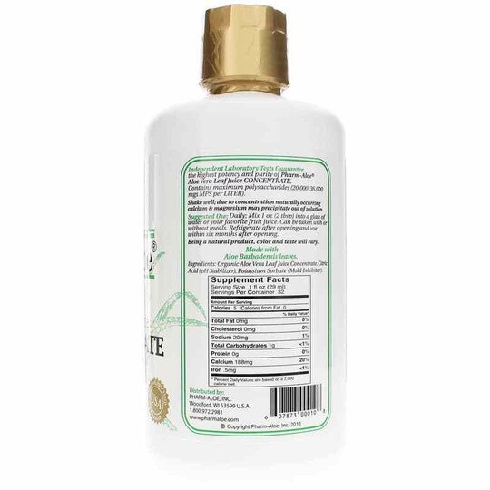 Aloe Vera Leaf Juice 4X Concentrate, 32 Oz, PHA