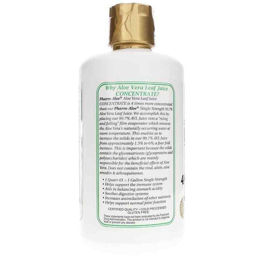 Aloe Vera Leaf Juice 4X Concentrate, 32 Oz, PHA