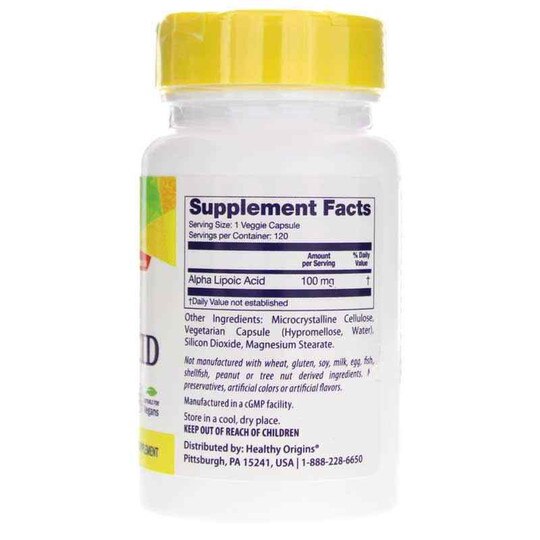Alpha Lipoic Acid 100 Mg, 120 Capsules, HLO