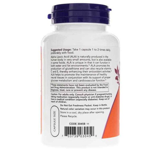 Alpha Lipoic Acid 600 Mg, 120 Veg Capsules, NOW