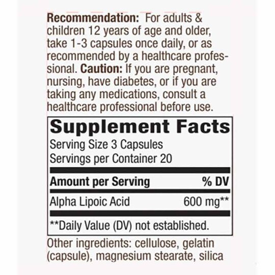 Alpha Lipoic Acid, 60 Capsules, NWA
