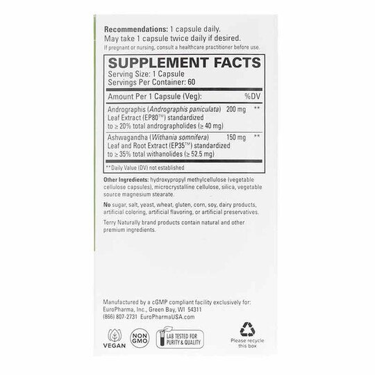 Andrographis and Ashwagandha, 60 Capsules, TNT