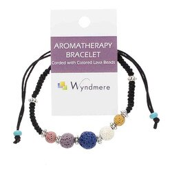 Aromatherapy Bracelet Corded with Colored Lava Beads