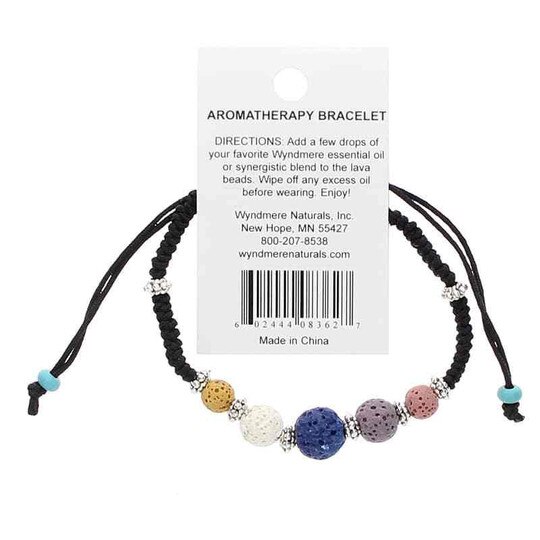 Aromatherapy Bracelet Corded with Colored Lava Beads, Wyndmere