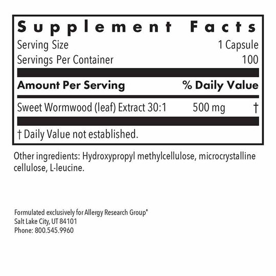 Artemisia, 100 Veg Capsules, ARG