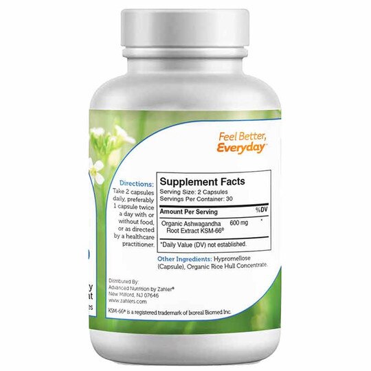 Ashwagandha 600, 60 Capsules, ZHL