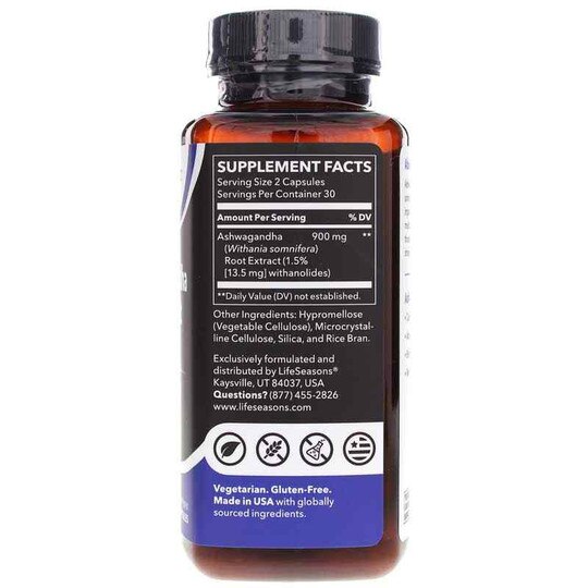 Ashwagandha 900 Mg, 60 Veg Capsules, LSE