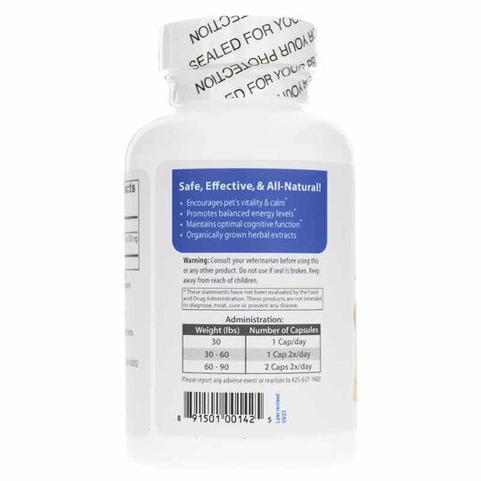 Ashwagandha Calming Support Capsules for Cats & Dogs, 120 Capsules, AY