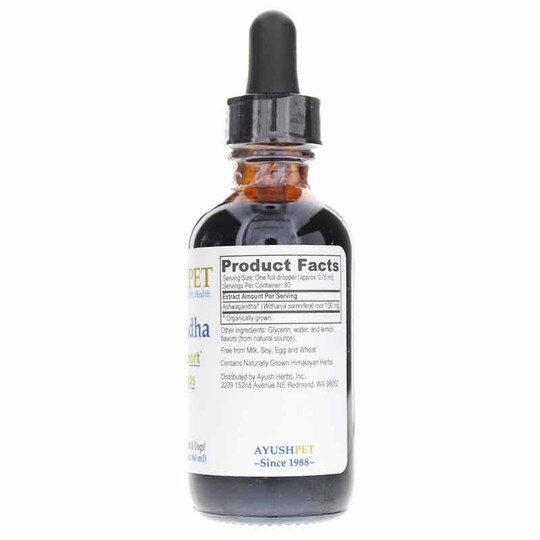 Ashwagandha Calming Support Drops for Cats & Dogs, 2 Oz, AY