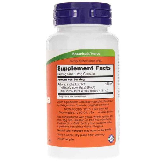 Ashwagandha Standardized Extract 450 Mg, 90 Veg Capsule, NOW