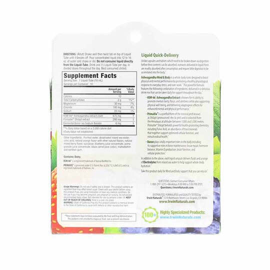 Ashwagandha Mind & Body, 10 Liquid Tubes, IRN