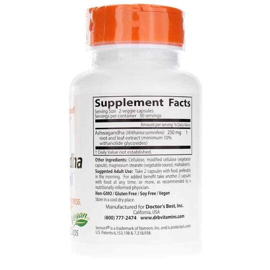 Ashwagandha with Sensoril 125 Mg, 60 Veg Capsules, DRB