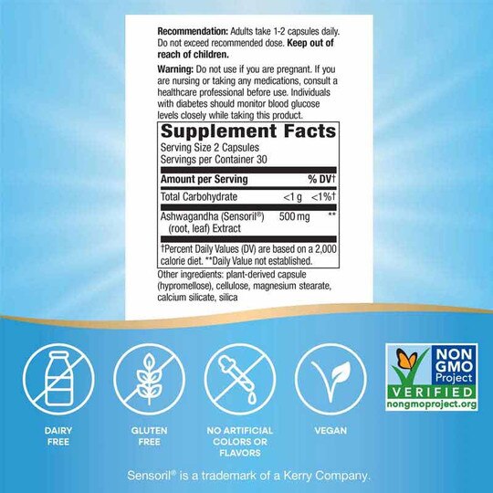 Ashwagandha Standardized, 60 Veg Capsules, NWA