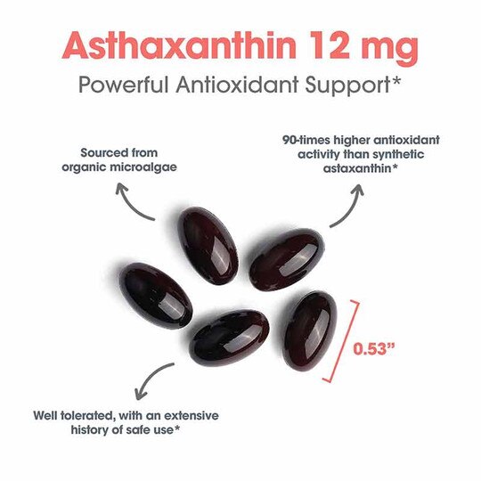 Astaxanthin 12 Mg, 60 Softgels, ARG