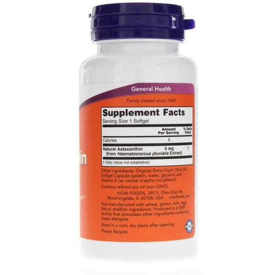 Astaxanthin 4 Mg, 90 Softgels, NOW