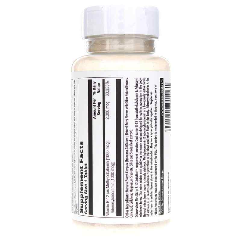 B12 2000 Mcg as Methylcobalamin & Adenosylcobalamin ActivMelt, Kal