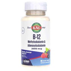 B-12 2000 Mcg as Methylcobalamin & Adenosylcobalamin ActivMelt 1