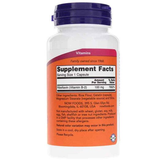 B-2 100 Mg, 100 Capsules, NOW