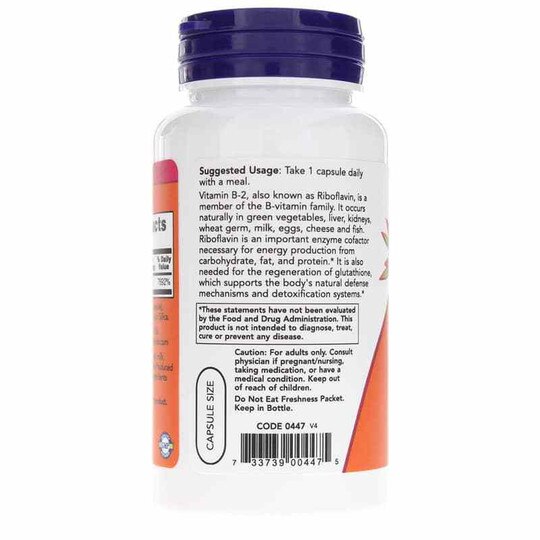 B-2 100 Mg, 100 Capsules, NOW