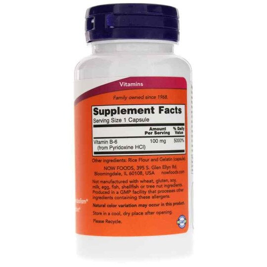 B-6 100 Mg, 100 Capsules, NOW