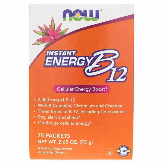 B12 Instant Energy, 75 Packets, NOW