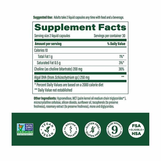 Baby & Me 2 Prenatal DHA & Choline, 60 Liquid Capsules, MGF