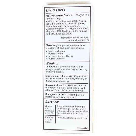 Back Pain & Sciatica Spray, 1 Oz, LDL