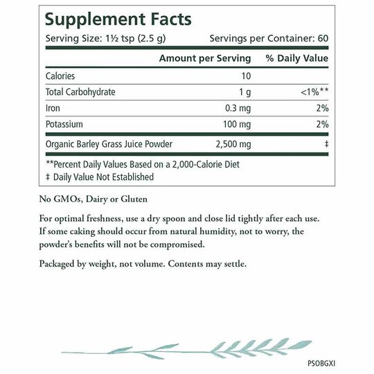 Barley Grass Organic Juice Powder, 5.3 Oz, PSY