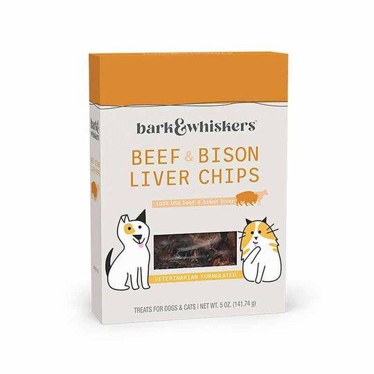 Beef & Bison Liver Chips for Dogs & Cats, 5 Oz, DRM
