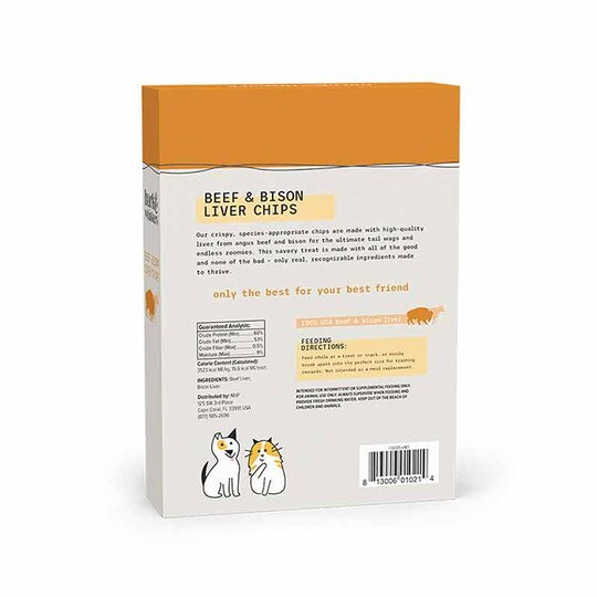 Beef & Bison Liver Chips for Dogs & Cats, 5 Oz, DRM